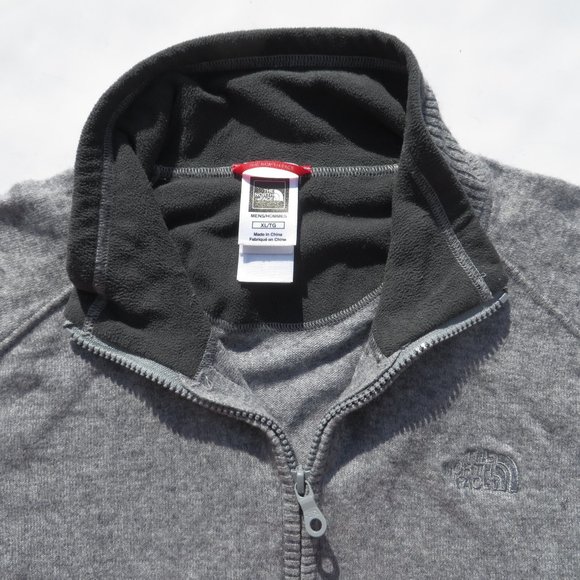 The North Face Men's Sweater XLarge XL Gray Wool Cotton Long Sleeve zip Knit - Picture 4 of 12